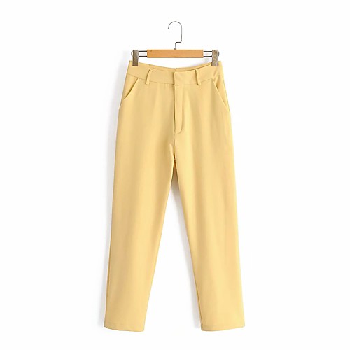 Women's Basic Streetwear Comfort Daily Going out Dress Pants Pants Pants Solid Colored Full Length Pocket Yellow
Women's Basic Streetwear Comfort Daily Going out Dress Pants Pants Pants Solid Colored Full Length Pocket Yellow