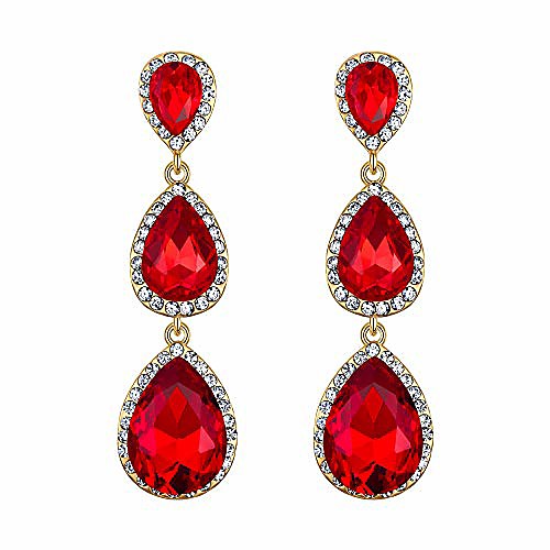 women's gold-tone austrian crystal teardrop pear shape 2.5 inch long dangle earrings ruby color
women's gold-tone austrian crystal teardrop pear shape 2.5 inch long dangle earrings ruby color
