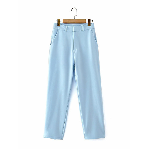 Women's Basic Streetwear Comfort Daily Going out Dress Pants Pants Pants Solid Colored Full Length Pocket Light Blue
Women's Basic Streetwear Comfort Daily Going out Dress Pants Pants Pants Solid Colored Full Length Pocket Light Blue