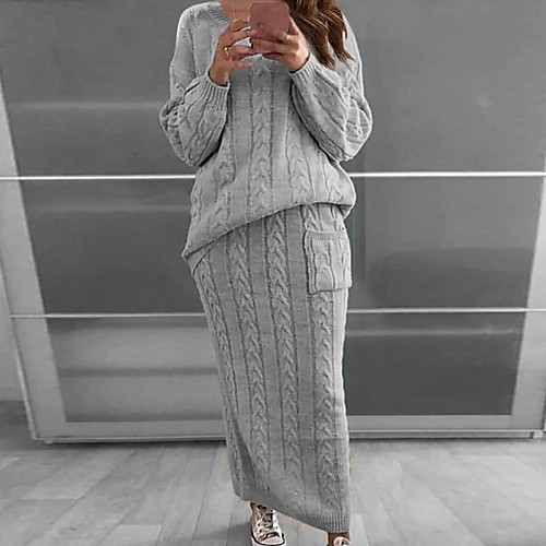 Women's Casual Streetwear Sophisticated Patchwork Solid Color Sweater Co-ords Long Sleeve Loose Sweater Cardigans Round Neck Fall Winter Blue Yellow Gray / Holiday / Work
Women's Casual Streetwear Sophisticated Patchwork Solid Color Sweater Co-ords Long Sleeve Loose Sweater Cardigans Round Neck Fall Winter Blue Yellow Gray / Holiday / Work