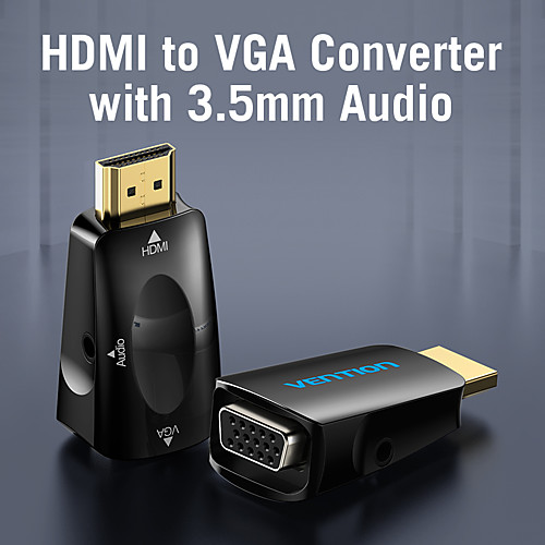 Vention HDMI-compatible to VGA Adapter HDMI-compatible Male to VGA Felame HD 1080P Audio Cable Converter With 3.5 Jack for PS4 Laptop PC Box Projector
Vention HDMI-compatible to VGA Adapter HDMI-compatible Male to VGA Felame HD 1080P Audio Cable Converter With 3.5 Jack for PS4 Laptop PC Box Projector