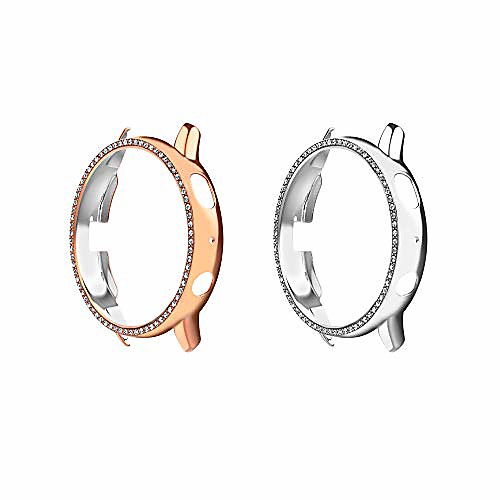 2-pack protector case compatible with samsung galaxy watch active 2 44mm, crystal diamonds plate hard bumper bling case protective frame cover decoration accessory - silver & rose gold
2-pack protector case compatible with samsung galaxy watch active 2 44mm, crystal diamonds plate hard bumper bling case protective frame cover decoration accessory - silver & rose gold