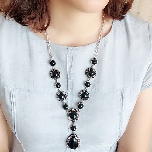 Women's Pendant Necklace Chain Necklace Retro Sun Drop Friends Joy Pear Luxury Elegant Vintage Classic Stone Alloy Blue Black 59 cm Necklace Jewelry 1pc For Christmas Halloween Street Formal Festival
Women's Pendant Necklace Chain Necklace Retro Sun Drop Friends Joy Pear Luxury Elegant Vintage Classic Stone Alloy Blue Black 59 cm Necklace Jewelry 1pc For Christmas Halloween Street Formal Festival