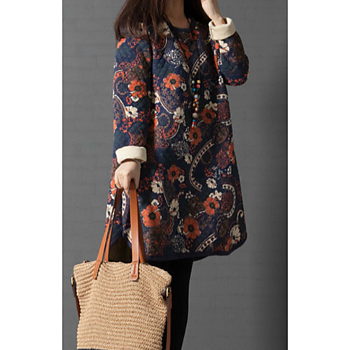 Women's Shift Dress Knee Length Dress Dusty Blue Long Sleeve Floral Print Fall Spring Round Neck Vintage Loose 2021 M L XL XXL
Women's Shift Dress Knee Length Dress Dusty Blue Long Sleeve Floral Print Fall Spring Round Neck Vintage Loose 2021 M L XL XXL
