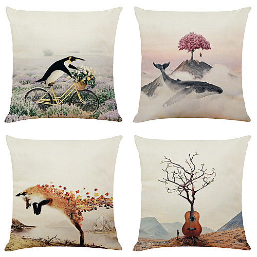 Set of 4 Creative Decorative Painting Faux Linen Square Decorative Throw Pillow Cases Sofa Cushion Covers 18x18
Set of 4 Creative Decorative Painting Faux Linen Square Decorative Throw Pillow Cases Sofa Cushion Covers 18x18