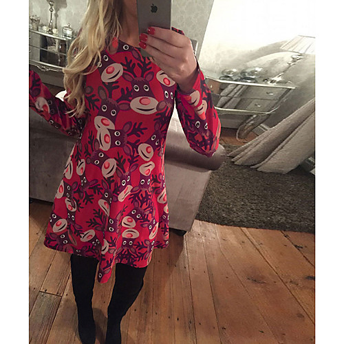 Women's A Line Dress Short Mini Dress Green Black Red Long Sleeve Print Patchwork Print Fall Spring Round Neck Elegant Christmas 2021 S M L XL XXL
Women's A Line Dress Short Mini Dress Green Black Red Long Sleeve Print Patchwork Print Fall Spring Round Neck Elegant Christmas 2021 S M L XL XXL