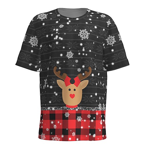 Men's T shirt 3D Print Graphic 3D Animal Print Short Sleeve Christmas Tops Round Neck Dark Gray
Men's T shirt 3D Print Graphic 3D Animal Print Short Sleeve Christmas Tops Round Neck Dark Gray