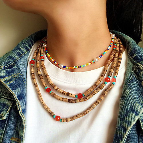 Women's Beaded Necklace Necklace Handmade Friends Vertical / Gold bar Precious Joy Lucky Ethnic Colorful Fashion Punk Pearl Agate Glass Brown 145 cm Necklace Jewelry 2pcs For Christmas Halloween Gift
Women's Beaded Necklace Necklace Handmade Friends Vertical / Gold bar Precious Joy Lucky Ethnic Colorful Fashion Punk Pearl Agate Glass Brown 145 cm Necklace Jewelry 2pcs For Christmas Halloween Gift