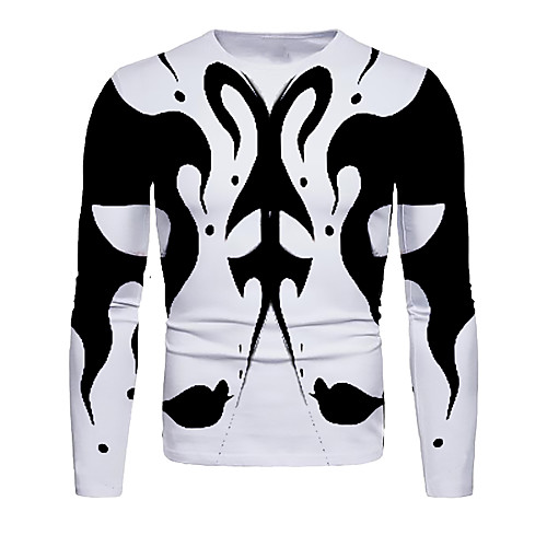 Men's T shirt 3D Print Graphic 3D Print Long Sleeve Halloween Tops Black / White
Men's T shirt 3D Print Graphic 3D Print Long Sleeve Halloween Tops Black / White