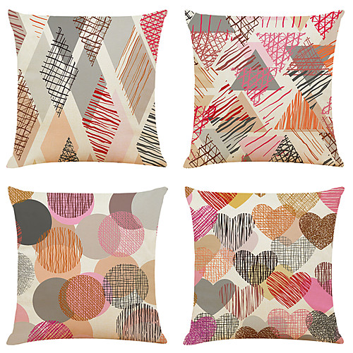 Set of 4 Artistic Geometry Faux Linen Square Decorative Throw Pillow Cases Sofa Cushion Covers 18x18
Set of 4 Artistic Geometry Faux Linen Square Decorative Throw Pillow Cases Sofa Cushion Covers 18x18