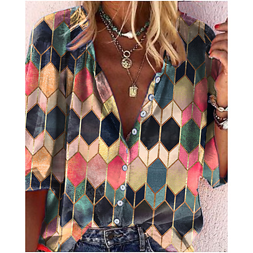 Women's Blouse Shirt Floral Abstract Flower Long Sleeve Print V Neck Basic Tops Blue / Green Black Red
Women's Blouse Shirt Floral Abstract Flower Long Sleeve Print V Neck Basic Tops Blue / Green Black Red