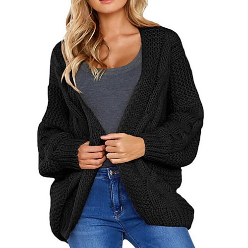 Women's Solid Color Cardigan Long Sleeve Sweater Cardigans V Neck Fall Winter White Black Yellow
Women's Solid Color Cardigan Long Sleeve Sweater Cardigans V Neck Fall Winter White Black Yellow