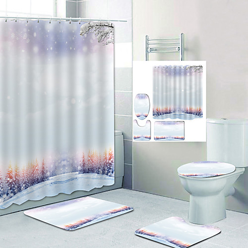 Four Pieces Of Digital Printing Shower Curtains Hooks Modern Polyester Machine Made Waterproof Bathroom
Four Pieces Of Digital Printing Shower Curtains Hooks Modern Polyester Machine Made Waterproof Bathroom