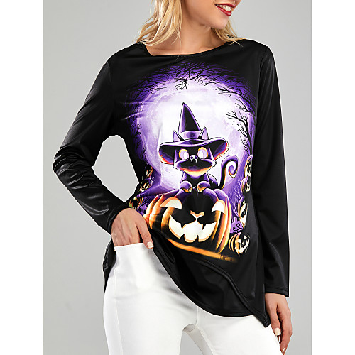 Women's Halloween Blouse Shirt Pumpkin Animal Long Sleeve Patchwork Print Round Neck Halloween Tops Black
Women's Halloween Blouse Shirt Pumpkin Animal Long Sleeve Patchwork Print Round Neck Halloween Tops Black