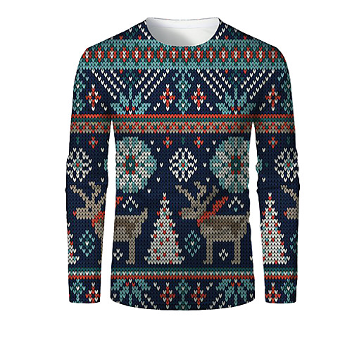 Men's T shirt 3D Print Plaid Graphic 3D Print Long Sleeve Christmas Tops Navy Blue
Men's T shirt 3D Print Plaid Graphic 3D Print Long Sleeve Christmas Tops Navy Blue