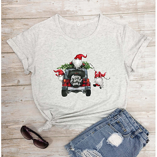 Women's Christmas T shirt Graphic Graphic Prints Letter Print Round Neck Tops 100% Cotton Basic Christmas Basic Top White Black Purple
Women's Christmas T shirt Graphic Graphic Prints Letter Print Round Neck Tops 100% Cotton Basic Christmas Basic Top White Black Purple