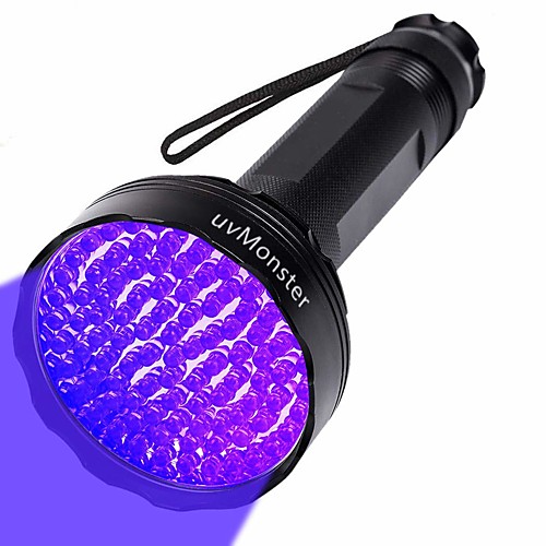 UV Flashlight LED 100 Emitters Adjustable Windproof Easy Carrying Durable Camping / Hiking / Caving Everyday Use Fishing Purple Light Source Color Black
UV Flashlight LED 100 Emitters Adjustable Windproof Easy Carrying Durable Camping / Hiking / Caving Everyday Use Fishing Purple Light Source Color Black