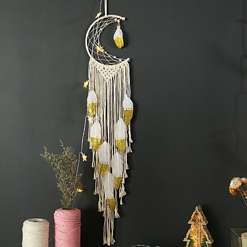 Boho Dream Catcher Handmade Gift Wall Hanging Decor Art Ornament Craft Woven Macrame Moon for Kids Bedroom Wedding Festival 10020cm
Boho Dream Catcher Handmade Gift Wall Hanging Decor Art Ornament Craft Woven Macrame Moon for Kids Bedroom Wedding Festival 10020cm