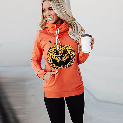 Women's Pullover Hoodie Sweatshirt Pumpkin Halloween Halloween Hoodies Sweatshirts Gray Orange Black
Women's Pullover Hoodie Sweatshirt Pumpkin Halloween Halloween Hoodies Sweatshirts Gray Orange Black