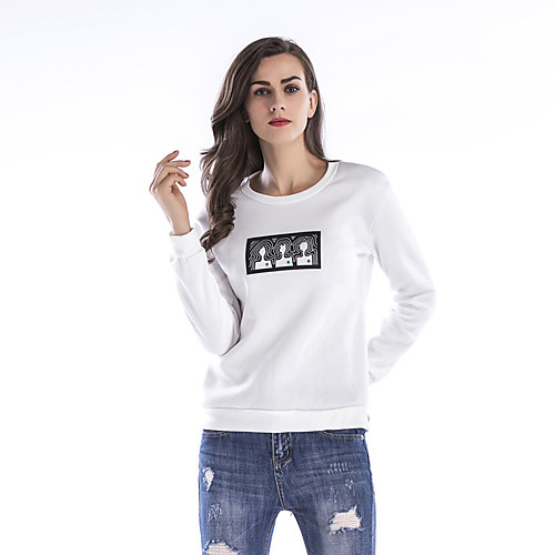 Women's Blouse Shirt Abstract Long Sleeve Print Round Neck Basic Tops White Black
Women's Blouse Shirt Abstract Long Sleeve Print Round Neck Basic Tops White Black