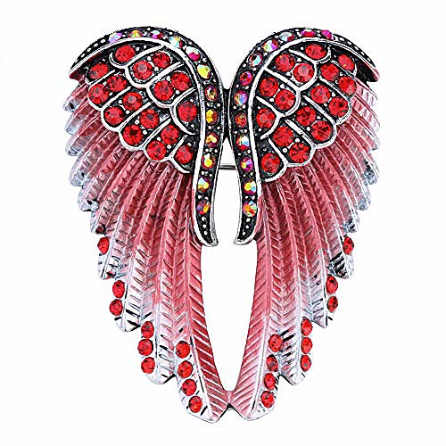 women's guardian angel wing brooch pins & pendants 2 in 1 - scarf holders - 2 x 1 inchs - lead & nickle free - crystal & enamel (red)
women's guardian angel wing brooch pins & pendants 2 in 1 - scarf holders - 2 x 1 inchs - lead & nickle free - crystal & enamel (red)