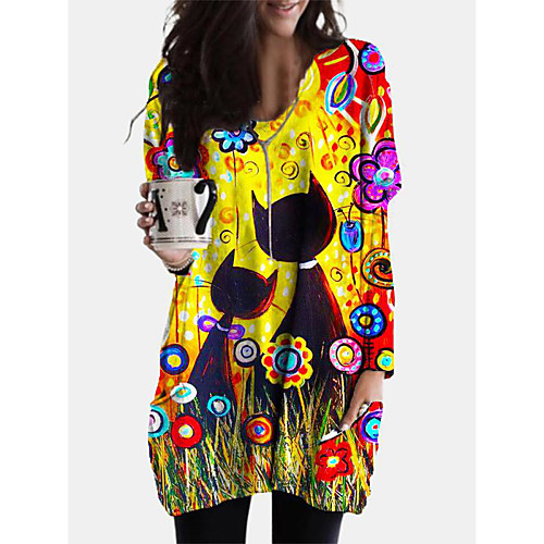 Women's Shift Dress Short Mini Dress Long Sleeve Print Cat Animal Patchwork Print Fall Spring Casual Boho Cotton 2021 Yellow L XL XXL 3XL 4XL 5XL
Women's Shift Dress Short Mini Dress Long Sleeve Print Cat Animal Patchwork Print Fall Spring Casual Boho Cotton 2021 Yellow L XL XXL 3XL 4XL 5XL
