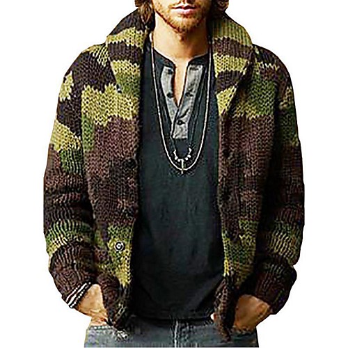 Men's Knitted Camouflage Cardigan Acrylic Fibers Long Sleeve Sweater Cardigans Shirt Collar Fall Winter Army Green
Men's Knitted Camouflage Cardigan Acrylic Fibers Long Sleeve Sweater Cardigans Shirt Collar Fall Winter Army Green