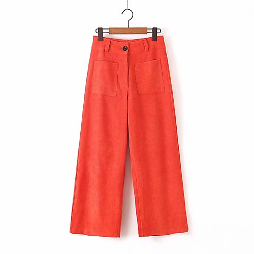 Women's Basic Streetwear Comfort Daily Going out Wide Leg Pants Pants Solid Colored Ankle-Length Pocket Red
Women's Basic Streetwear Comfort Daily Going out Wide Leg Pants Pants Solid Colored Ankle-Length Pocket Red