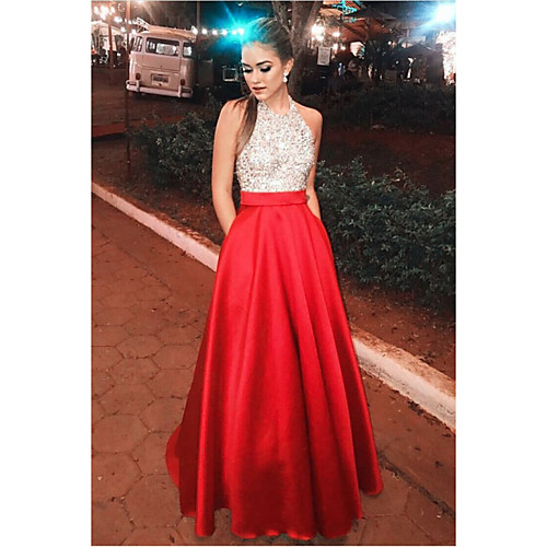 A-Line Minimalist Elegant Engagement Prom Dress Halter Neck Sleeveless Floor Length Satin with Pleats Sequin 2021
A-Line Minimalist Elegant Engagement Prom Dress Halter Neck Sleeveless Floor Length Satin with Pleats Sequin 2021