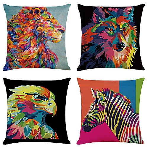 Set of 4 Fashion Animal Faux Linen Square Decorative Throw Pillow Cases Sofa Cushion Covers 18x18
Set of 4 Fashion Animal Faux Linen Square Decorative Throw Pillow Cases Sofa Cushion Covers 18x18