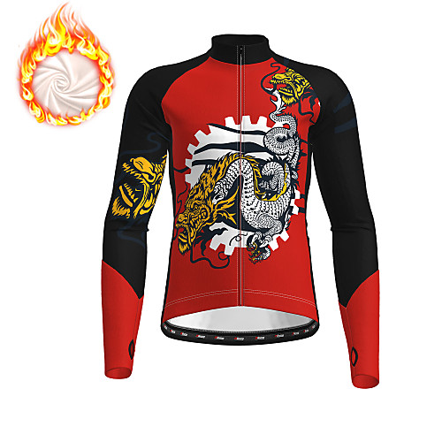 21Grams Men's Long Sleeve Cycling Jersey Winter Fleece Polyester Red Dragon Bike Jersey Top Mountain Bike MTB Road Bike Cycling Fleece Lining Warm Quick Dry Sports Clothing Apparel / Stretchy
21Grams Men's Long Sleeve Cycling Jersey Winter Fleece Polyester Red Dragon Bike Jersey Top Mountain Bike MTB Road Bike Cycling Fleece Lining Warm Quick Dry Sports Clothing Apparel / Stretchy