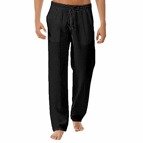 men linen long pants | casual solid elastic waist drawstring trousers | summer loose straight-leg beach yoga pants (xxx-large, black)
men linen long pants | casual solid elastic waist drawstring trousers | summer loose straight-leg beach yoga pants (xxx-large, black)