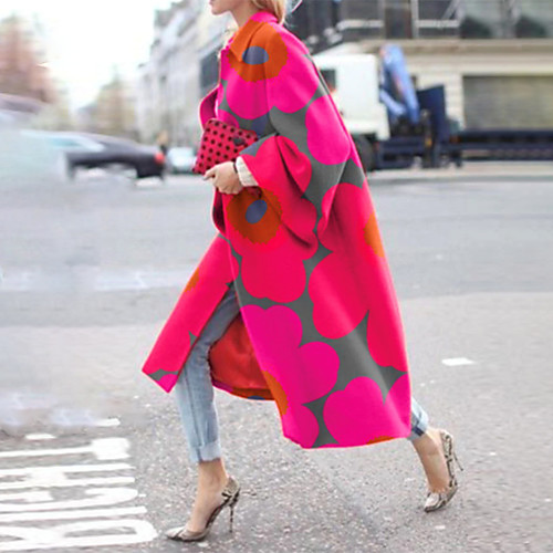 Women's Coat Daily Fall & Winter Long Coat Loose Jacket Long Sleeve Geometric Floral Blushing Pink
Women's Coat Daily Fall & Winter Long Coat Loose Jacket Long Sleeve Geometric Floral Blushing Pink