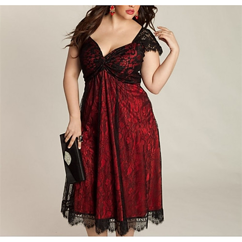Women's Plus Size Dress A Line Dress Knee Length Dress Black Red Short Sleeve Print Lace Patchwork Fall Summer V Neck Casual Sexy 2021 L XL XXL 3XL 4XL 5XL
Women's Plus Size Dress A Line Dress Knee Length Dress Black Red Short Sleeve Print Lace Patchwork Fall Summer V Neck Casual Sexy 2021 L XL XXL 3XL 4XL 5XL