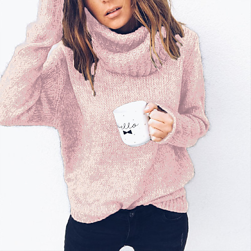 Women's Solid Color Pullover Long Sleeve Sweater Cardigans Turtleneck Fall Winter Black Blue Purple
Women's Solid Color Pullover Long Sleeve Sweater Cardigans Turtleneck Fall Winter Black Blue Purple