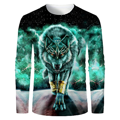 Men's T shirt 3D Print Graphic 3D Animal Print Long Sleeve Daily Tops Light Green
Men's T shirt 3D Print Graphic 3D Animal Print Long Sleeve Daily Tops Light Green
