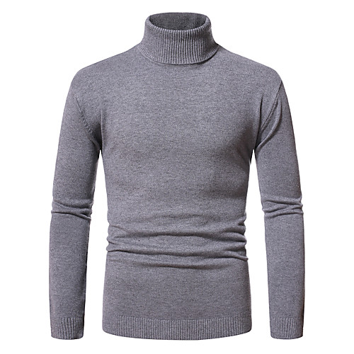 Men's Knitted Solid Color Pullover Long Sleeve Sweater Cardigans Turtleneck Fall Winter White Black Light gray
Men's Knitted Solid Color Pullover Long Sleeve Sweater Cardigans Turtleneck Fall Winter White Black Light gray