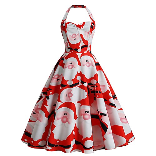 Women's Swing Dress Midi Dress Yellow Wine Green White Black Red Sleeveless Print Backless Print Fall Halter Neck Elegant Vintage Christmas 2021 S M L XL XXL
Women's Swing Dress Midi Dress Yellow Wine Green White Black Red Sleeveless Print Backless Print Fall Halter Neck Elegant Vintage Christmas 2021 S M L XL XXL