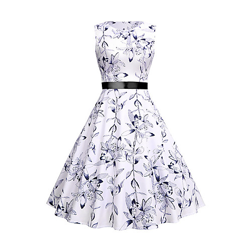 Women's A Line Dress Knee Length Dress White Sleeveless Floral Lace up Print Fall Summer Round Neck Elegant Vintage Slim 2021 S M L XL XXL
Women's A Line Dress Knee Length Dress White Sleeveless Floral Lace up Print Fall Summer Round Neck Elegant Vintage Slim 2021 S M L XL XXL