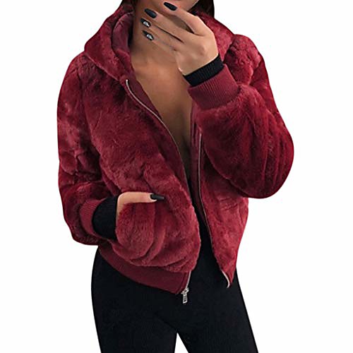 women warm fleece hooded jacket soft faux fur zip up fuzzy sherpa hoodie jacket coat with 2 pockets red
women warm fleece hooded jacket soft faux fur zip up fuzzy sherpa hoodie jacket coat with 2 pockets red