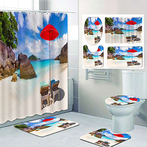 Fresh Seaside Pattern PrintingBathroom Shower Curtain Leisure Toilet Four-Piece Design
Fresh Seaside Pattern PrintingBathroom Shower Curtain Leisure Toilet Four-Piece Design