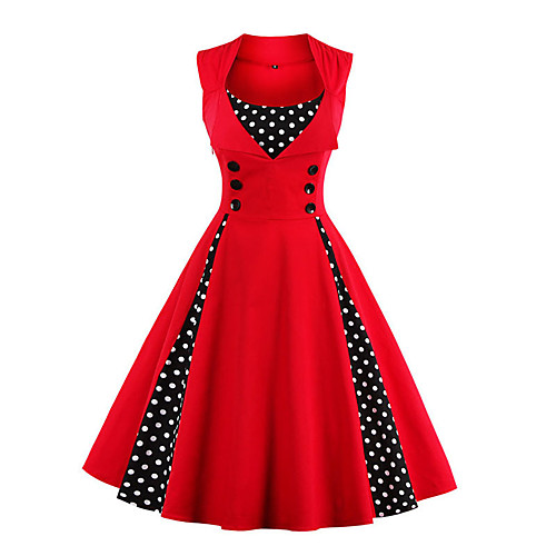 Women's Swing Dress Midi Dress Wine Green Dusty Blue Red Light Blue Sleeveless Polka Dot Patchwork Fall Round Neck Elegant Christmas 2021 S M L XL XXL 3XL 4XL
Women's Swing Dress Midi Dress Wine Green Dusty Blue Red Light Blue Sleeveless Polka Dot Patchwork Fall Round Neck Elegant Christmas 2021 S M L XL XXL 3XL 4XL