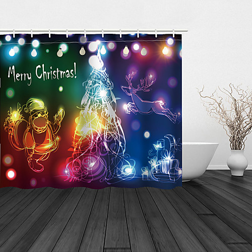 Bathroom Shower Curtain And Hook Rainbow Classic Polyester Material Christmas Lights Festive Christmas Bathroom Decoration
Bathroom Shower Curtain And Hook Rainbow Classic Polyester Material Christmas Lights Festive Christmas Bathroom Decoration