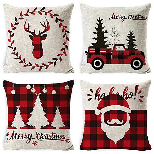 4 pcs Faux Linen Polyester Pillow Cover, Holiday Classic Square Polyester Traditional Classic
4 pcs Faux Linen Polyester Pillow Cover, Holiday Classic Square Polyester Traditional Classic