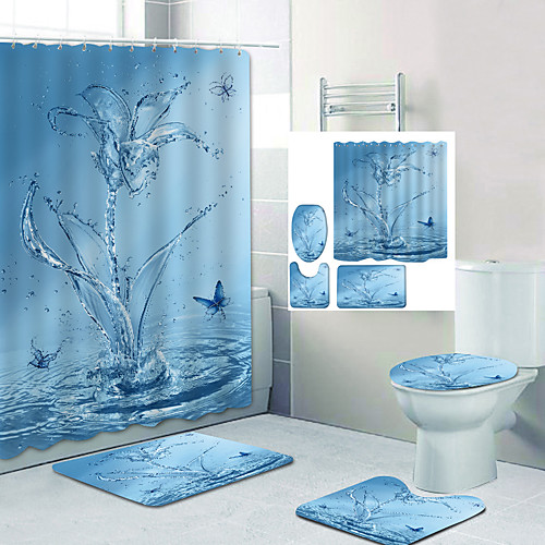 Butterfly Water Splash Digital Printing Four-Piece Set Shower Curtains Hooks Modern Polyester Machine Made Waterproof Bathroom
Butterfly Water Splash Digital Printing Four-Piece Set Shower Curtains Hooks Modern Polyester Machine Made Waterproof Bathroom