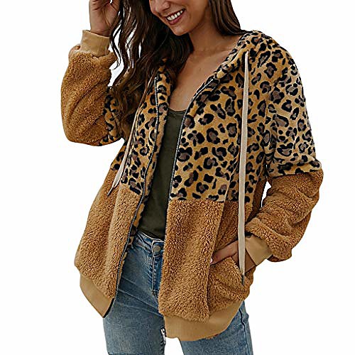 women coat leopard print warm overcoat long sleeve cardigan zipper keep warm parka jacket khaki
women coat leopard print warm overcoat long sleeve cardigan zipper keep warm parka jacket khaki