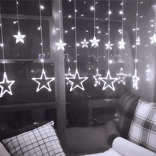 LED Star Curtain String Lights 12 Stars 138LEDs Window Curtain Lights 2pcs Christmas Fairy Lights Garland Festoon 1pc on Window Bedroom Indoor Christmas Tree Decoration Halloween Wedding Stardust
LED Star Curtain String Lights 12 Stars 138LEDs Window Curtain Lights 2pcs Christmas Fairy Lights Garland Festoon 1pc on Window Bedroom Indoor Christmas Tree Decoration Halloween Wedding Stardust