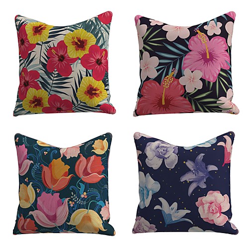 Set of 4 Faux Linen Cotton / Faux Linen Pillow Cover Pillowcase Sofa Cushion Square Throw Pillow Rainforest Colorful Beautiful Flowers Pillows Case 4545cm
Set of 4 Faux Linen Cotton / Faux Linen Pillow Cover Pillowcase Sofa Cushion Square Throw Pillow Rainforest Colorful Beautiful Flowers Pillows Case 4545cm