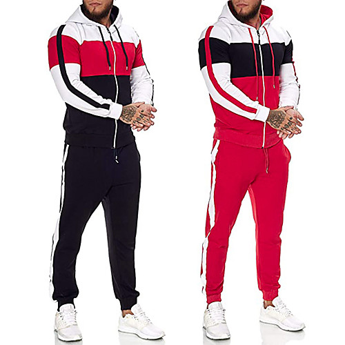Men's Activewear Set Color Block Hooded Going out Casual Hoodies Sweatshirts Long Sleeve Black Red
Men's Activewear Set Color Block Hooded Going out Casual Hoodies Sweatshirts Long Sleeve Black Red