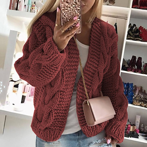 Women's Fall Winter Coat Regular Fit Jacket Long Sleeve Solid Color Knitted Yellow Blushing Pink
Women's Fall Winter Coat Regular Fit Jacket Long Sleeve Solid Color Knitted Yellow Blushing Pink